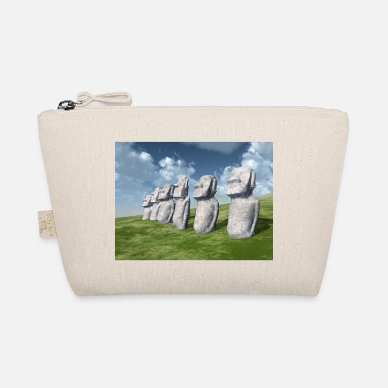 Moai statues on Easter Island Organic Pouch