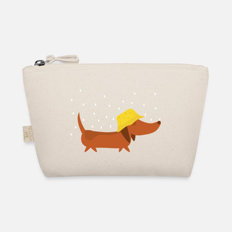 Dackel mit Regenhut Bio-Täschchen