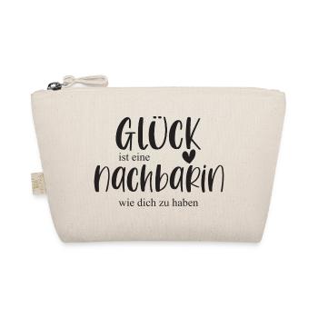 Nachbarin Geschenk Glück Nachbar Danke - Bio-Täschchen - Natur - Vorne