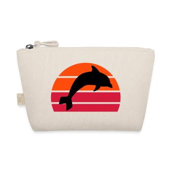 Jumping dolphin in front of a divided half sun - Organic Pouch - nature - Front