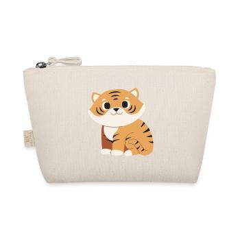 Kuscheltiger Cartoon Streifenmuster - Bio-Täschchen - Natur - Vorne