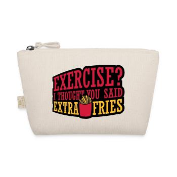 Exercise Extra Fries Zitat - Bio-Täschchen - Natur - Vorne