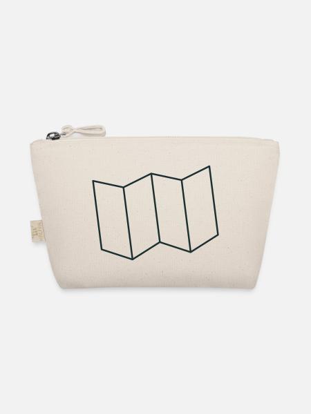 folded map outline folds - Organic Pouch - nature - Front
