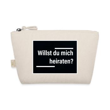 Willst du mich heiraten? Schwarz und deutlich. - Bio-Täschchen - Natur - Vorne