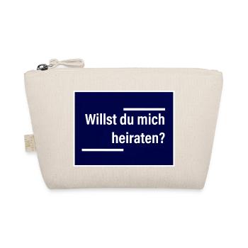 Willst du mich heiraten? Blau/weiß und deutlich. - Bio-Täschchen - Natur - Vorne