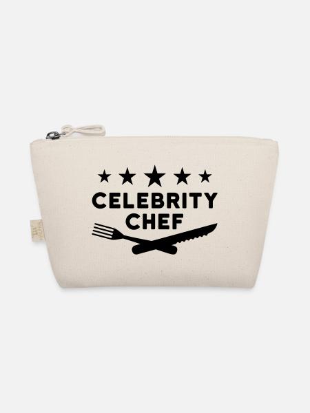 Chef célèbre (cinq étoiles, fourchette, couteau) - Trousse biologique - nature - Devant