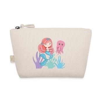 Little Sirene with her octopus friend - Organic Pouch - nature - Front