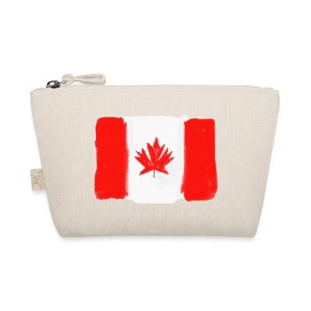 Canada Flag Watercolor, Maple Leaf Bold Brush Flag - Organic Pouch - nature - Front