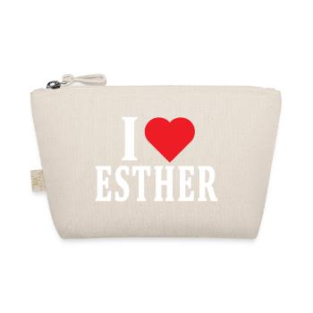 Tee shirt idée cadeau t-shirt I love Esther - Trousse biologique - nature - Devant