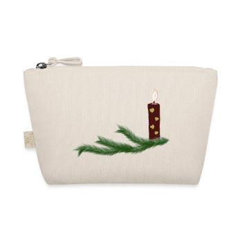 Festive Christmas candle with fir branches - Organic Pouch - nature - Front