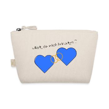 Heiratsantrag blau blau - Bio-Täschchen - Natur - Vorne