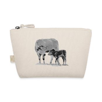 Kuh mit Kalb - Bio-Täschchen - Natur - Vorne