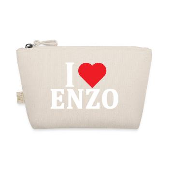 T-Shirt Ich liebe Enzo T-Shirt Geschenkidee - Bio-Täschchen - Natur - Vorne