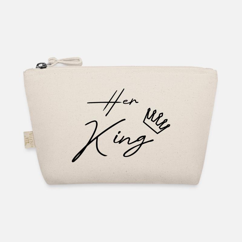 her king his queen pair black Organic Pouch
