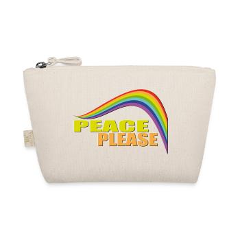 PEACE PLEASE with Rainbow - Bio-Täschchen - Natur - Vorne