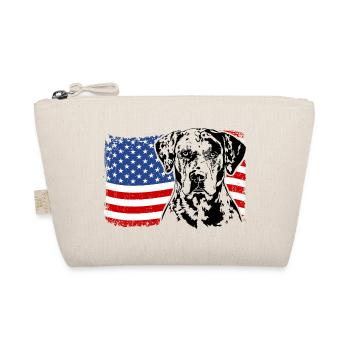 CATAHOULA LEOPARD DOG America Flag Dogs Wilsigns - Organic Pouch - nature - Front