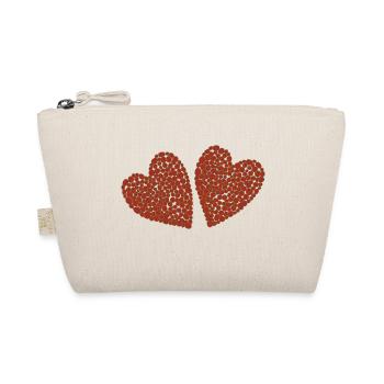 Hearts double - Organic Pouch - nature - Front