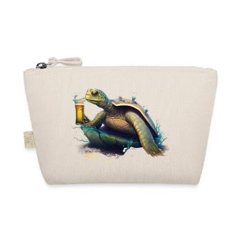 Cool tortue surf dans la mer avec de la bière - Trousse biologique - nature - Devant