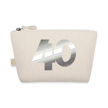 geschenk, 40 metallisch - Bio-Täschchen - Natur - Vorne