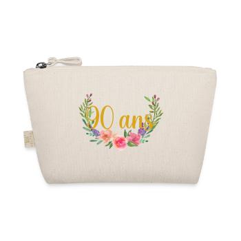 90 Ans Floral Aquarelle Doré - Trousse biologique - nature - Devant