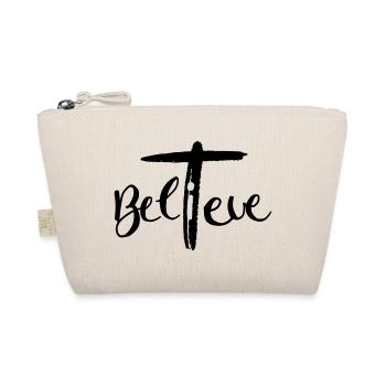 Believe im Kreuz - Bio-Täschchen - Natur - Vorne
