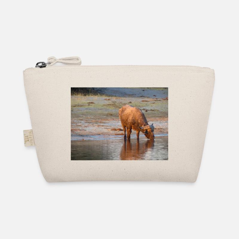 Paysage à la rivière Cubango avec le buffle du Cap Trousse biologique