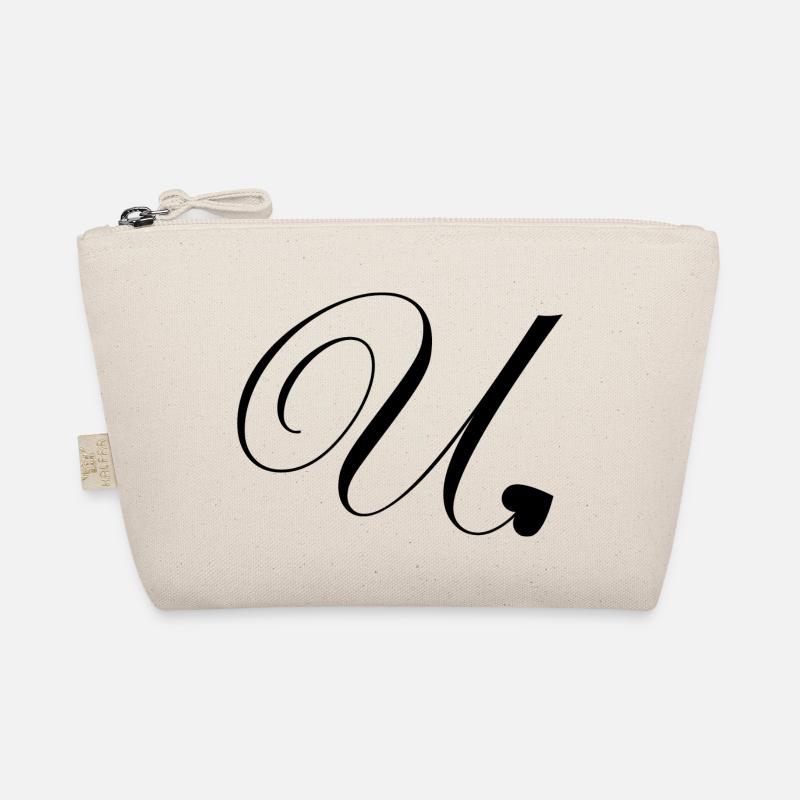 Buchstabe u Herz Kalligraphie Bio-Täschchen