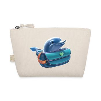 Cute dolphin peeking out of a fanny pack - Organic Pouch - nature - Front