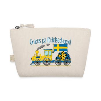 Grattis på födelsedagen Sweden Flag Football - Organic Pouch - nature - Front