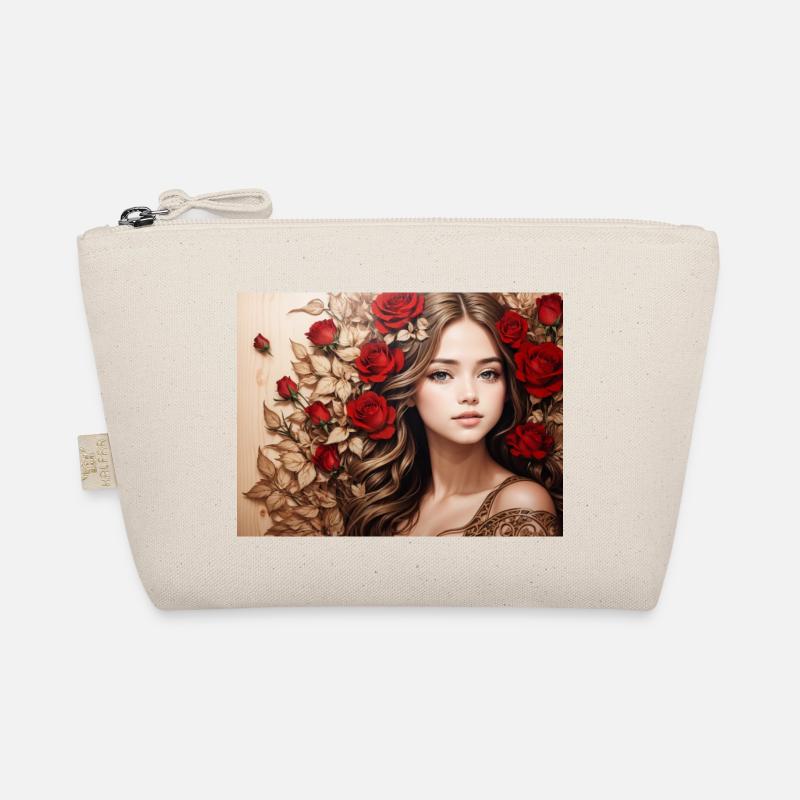 Mädchen mit roter Rose Bio-Täschchen