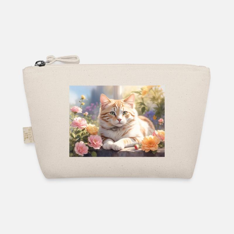 schöne weiße Katze Bio-Täschchen