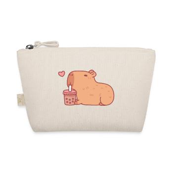 Capybara mignon se détendant avec du thé à bulles - Trousse biologique - nature - Devant