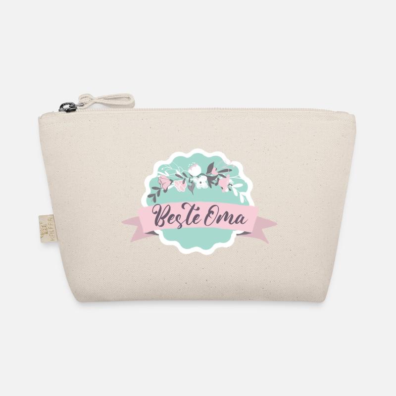 Beste Oma! Floral, personalisierbar - Bio-Täschchen - Natur