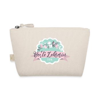 Beste Lehrerin! Blumen-Design, personalisierbar - Bio-Täschchen - Natur - Vorne