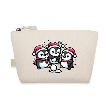 Adorable mignon pingouin père Noël chapeau boule de neige d’hiver fi - Trousse biologique - nature - Devant