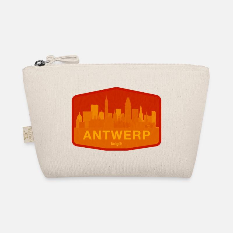 Antwerp Skyline Warm Orange Organic Pouch