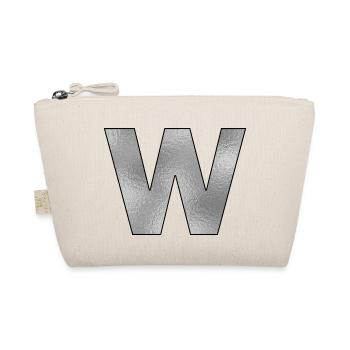 Buchstabe W Silber - Bio-Täschchen - Natur - Vorne