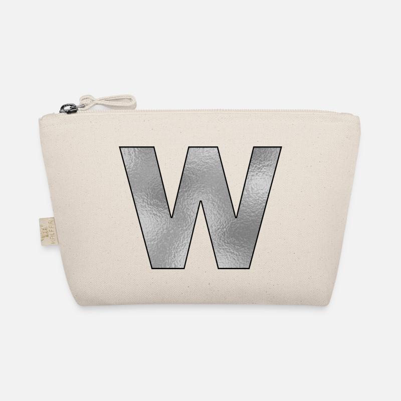 Buchstabe W Silber Bio-Täschchen