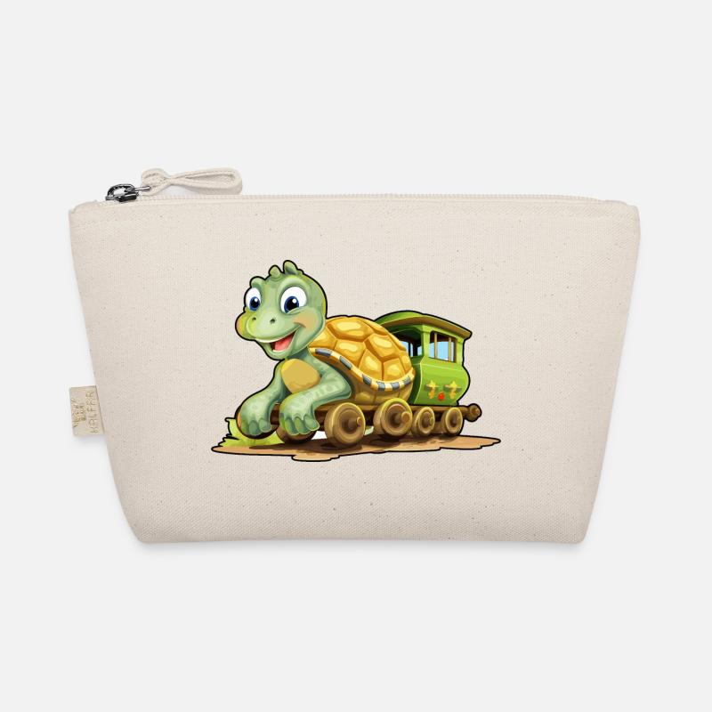 Schildkröte Eisenbahn Schildkröte fährt Eisenbahn Bio-Täschchen
