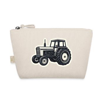 Traktor Linienzeichnung Vintage - Bio-Täschchen - Natur - Vorne