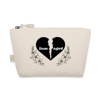 Split Heart Floral Border - Organic Pouch - nature - Front