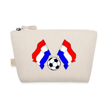 Two Dutch flags with a soccer ball - Organic Pouch - nature - Front