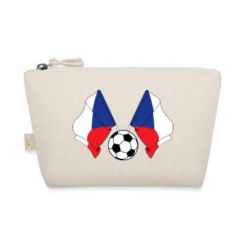 Two Czech flags with a soccer ball - Organic Pouch - nature - Front