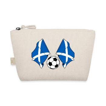 Two Scottish flags with a football Scotland - Organic Pouch - nature - Front