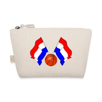 Two Dutch Flags with a Basketball - Organic Pouch - nature - Front
