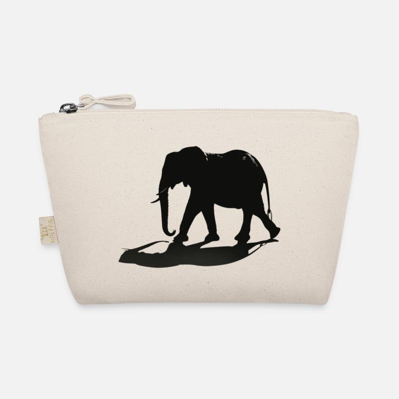 Elefanten-Silhouette - Bio-Täschchen - Natur