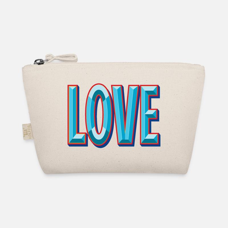 LOVE 3D-Ausschnitt - Bio-Täschchen - Natur