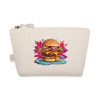 Cheeseburger mit poppigem Farbklecks - Bio-Täschchen - Natur - Vorne