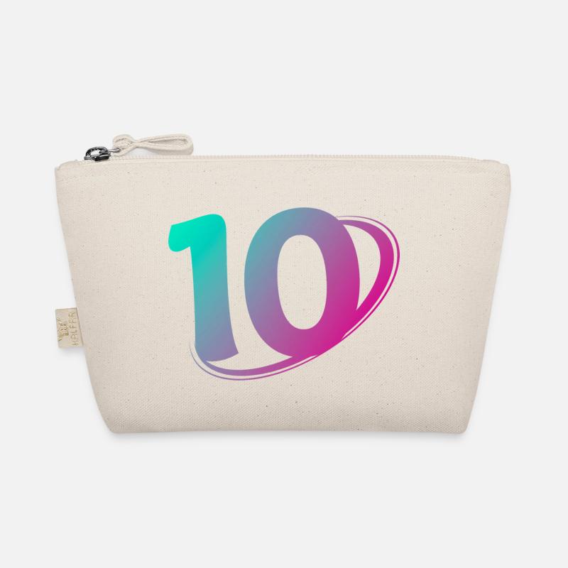 Nummer 10 mehrfarbig Bio-Täschchen