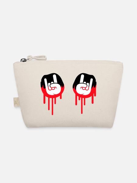 Heavy Metal Hard Rock Graffiti Horns Hand Gesture - Organic Pouch - nature - Front